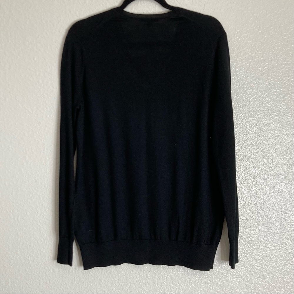COS Merino Wool V Neck Long Sleeves Oversize Black Sweater S - Picture 4 of 8